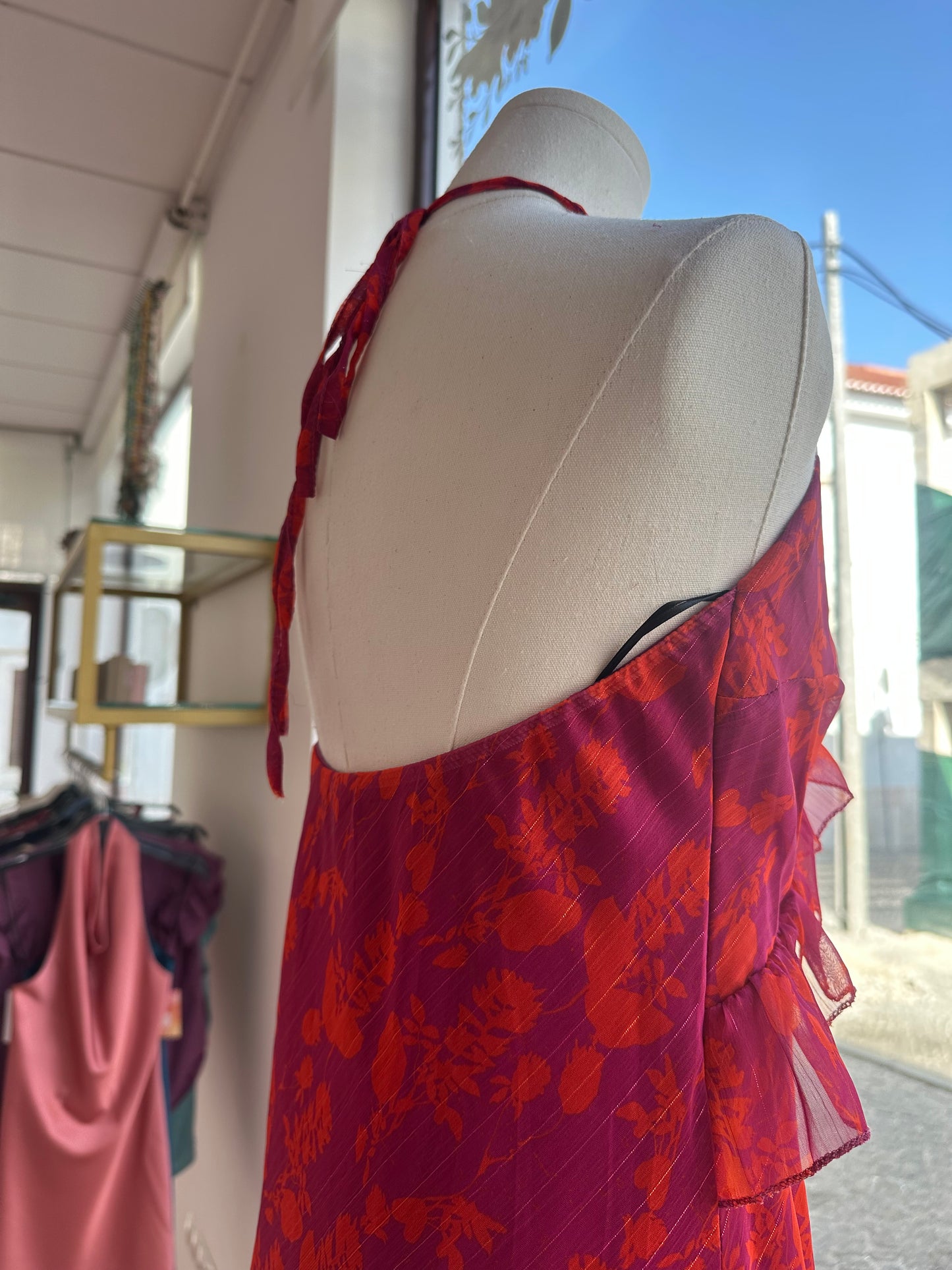 Vestido padrão folho