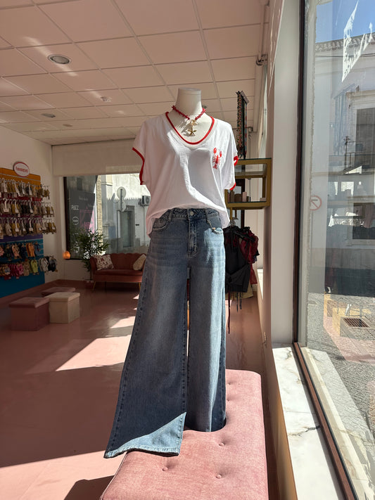 Calça wide leg