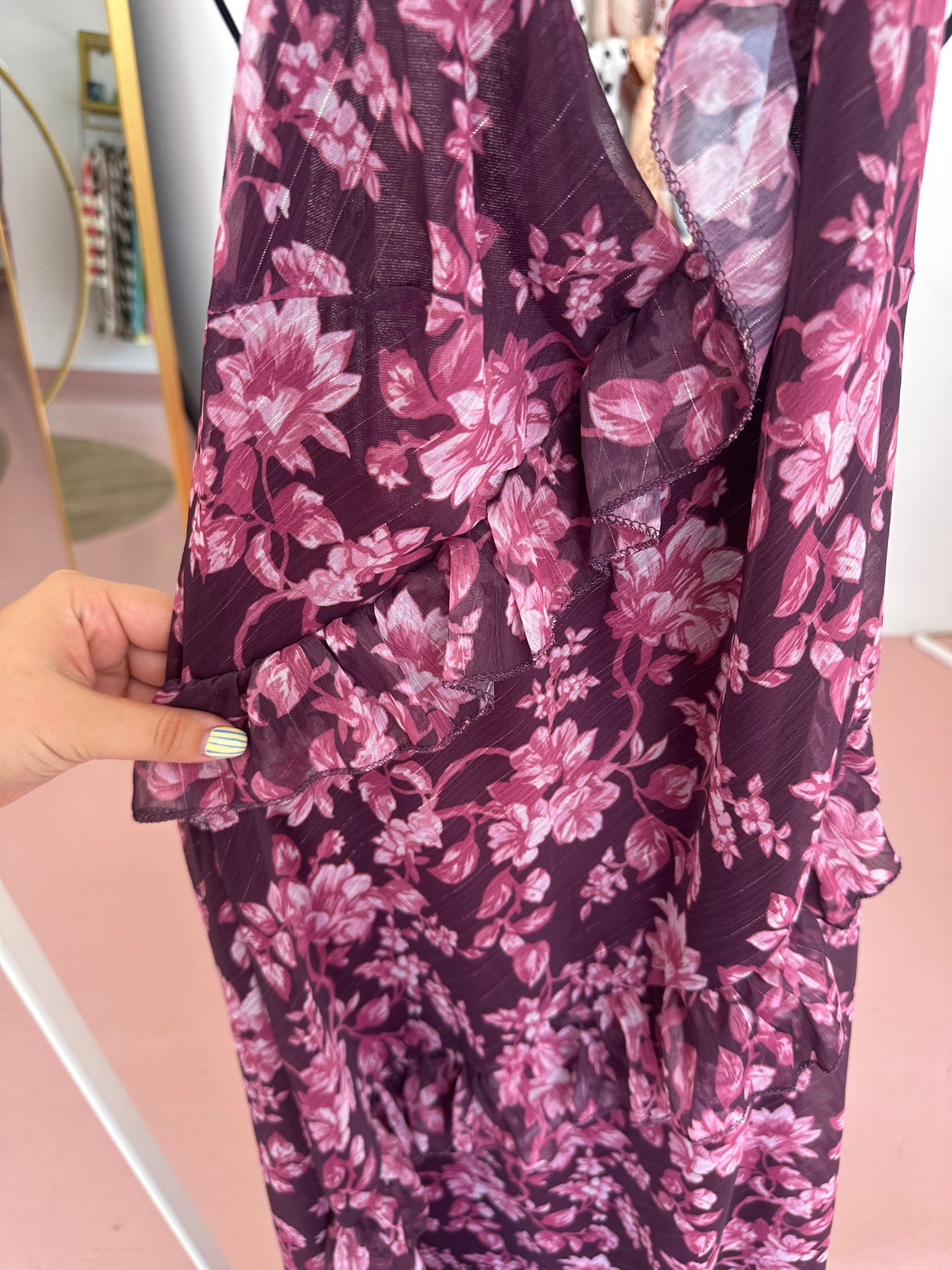 Vestido padrão folho